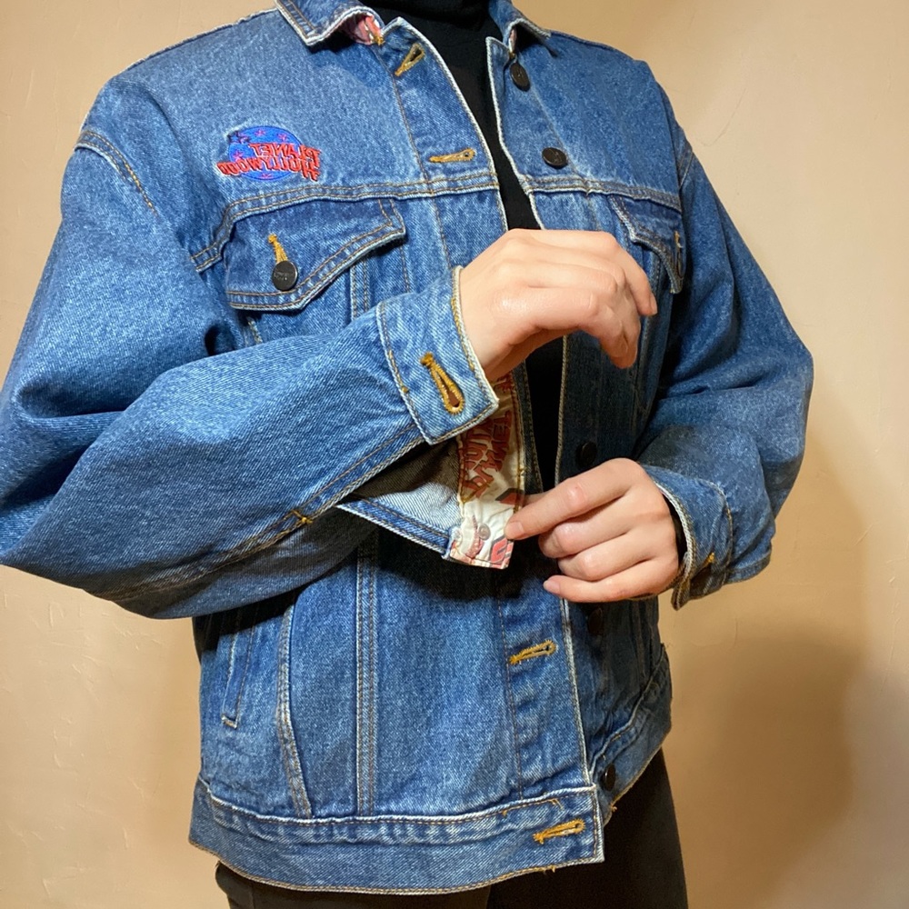 Vintage 80s Planet Hollywood NEW YORK Jean Jacket - Picture 4 of 9